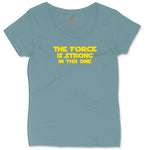 The Force is Strong in This One Ladies Curvy Tee - Surf Blackout