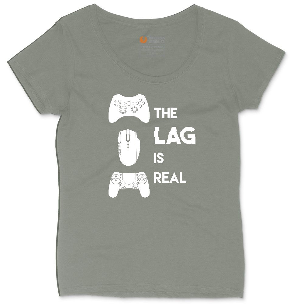 The Lag is Real - Mens & Ladies T-Shirt Ladies Curvy Tee - Bamboo Blackout