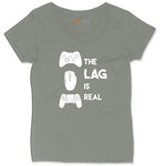 The Lag is Real - Mens & Ladies T-Shirt Ladies Curvy Tee - Bamboo Blackout