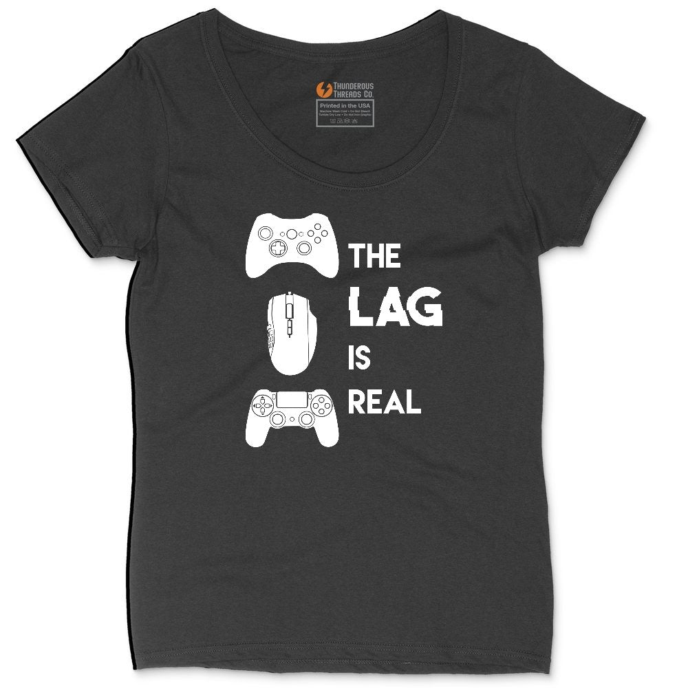 The Lag is Real - Mens & Ladies T-Shirt Ladies Curvy Tee - Black