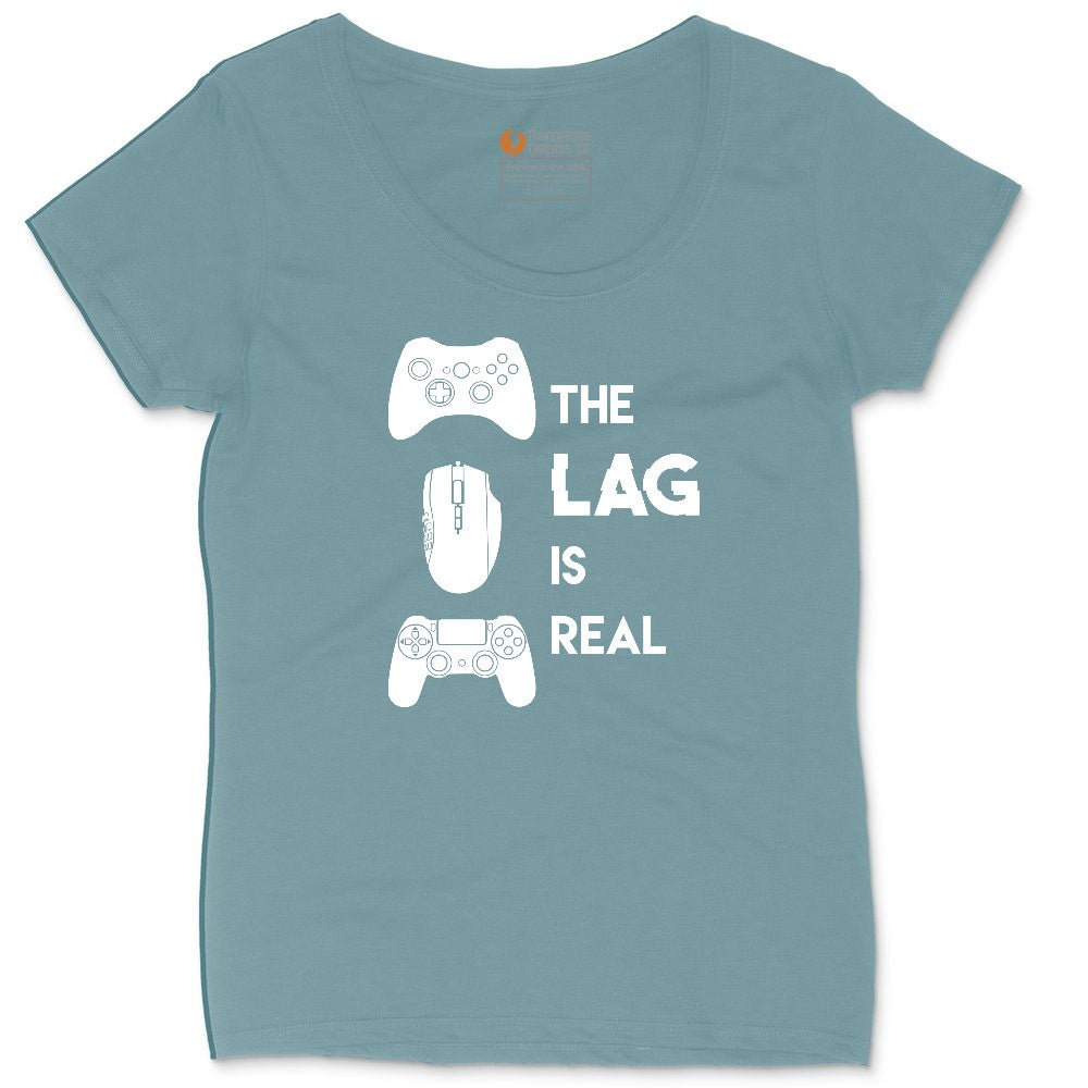 The Lag is Real - Mens & Ladies T-Shirt Ladies Curvy Tee - Surf Blackout