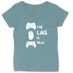 The Lag is Real - Mens & Ladies T-Shirt Ladies Curvy Tee - Surf Blackout
