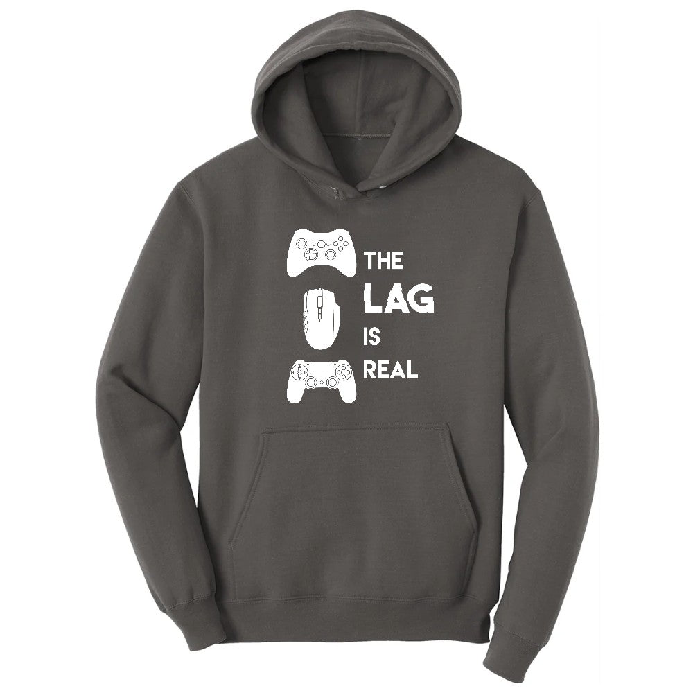 The Lag is Real - Mens & Ladies T-Shirt Hoodie - Charcoal