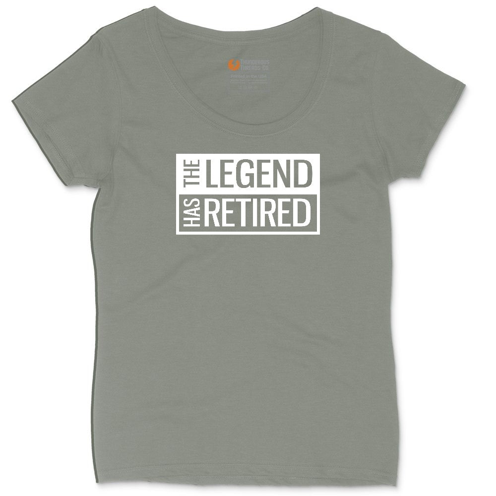 The Legend Has Retired Square Version Ladies Curvy Tee - Bamboo Blackout