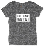 The Legend Has Retired Square Version Ladies Curvy Tee - Black Leopard