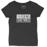 The Legend Has Retired Square Version Ladies Curvy Tee - Black