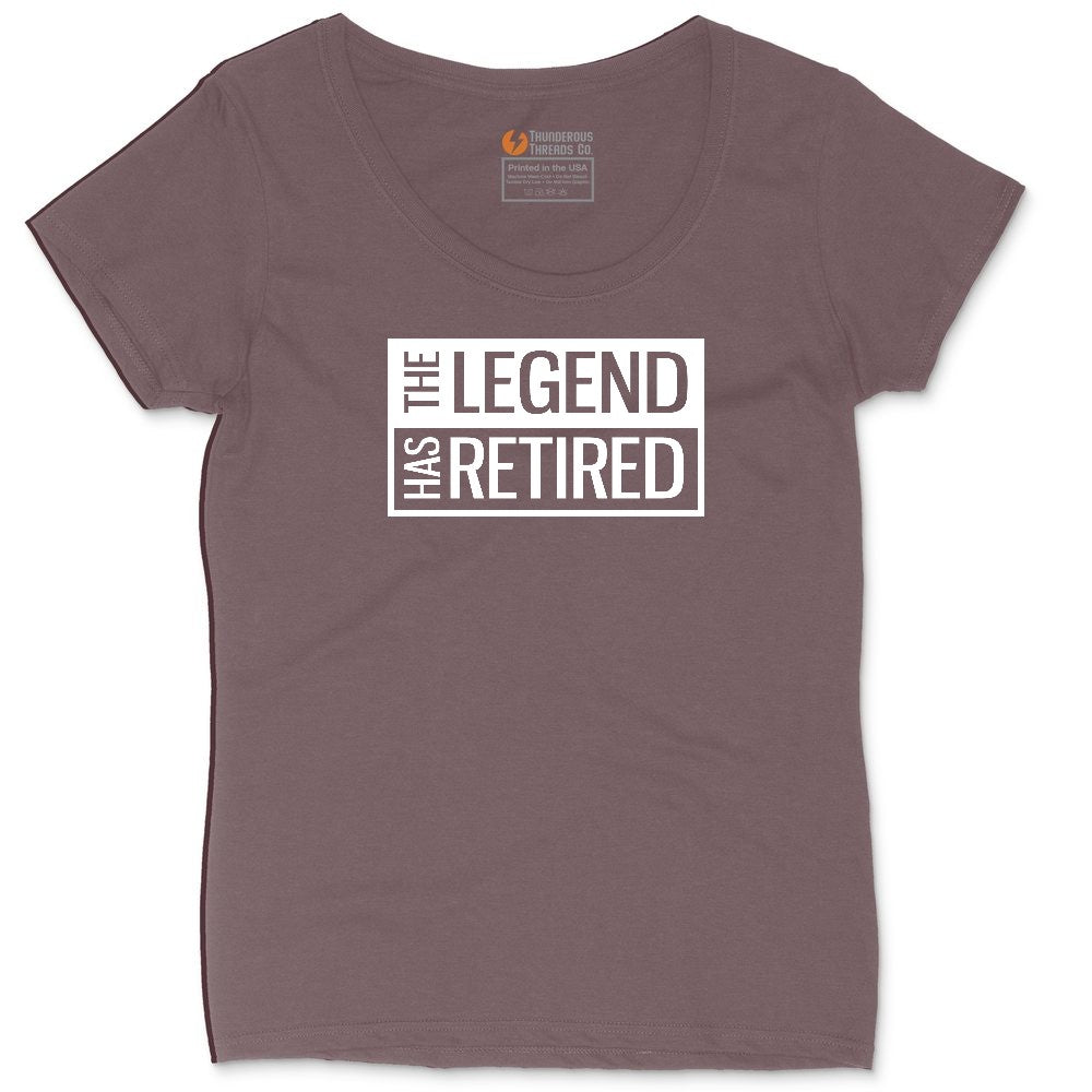 The Legend Has Retired Square Version Ladies Curvy Tee - Sangria Blackout