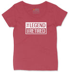 The Legend Has Retired Square Version Ladies Curvy Tee - Vintage Red