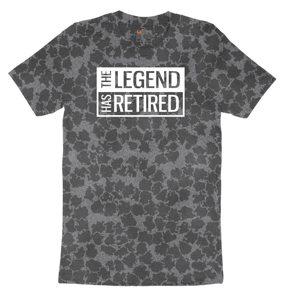 The Legend Has Retired Square Version Ladies Short Sleeve Tee - Black Leopard