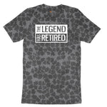 The Legend Has Retired Square Version Ladies Short Sleeve Tee - Black Leopard