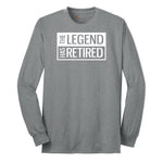 The Legend Has Retired Square Version Long Sleeve Tee - Athletic Grey