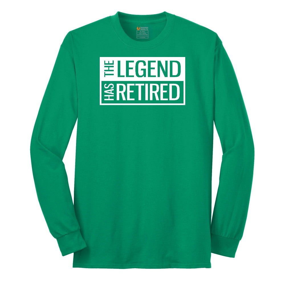 The Legend Has Retired Square Version Long Sleeve Tee - Kelly Green