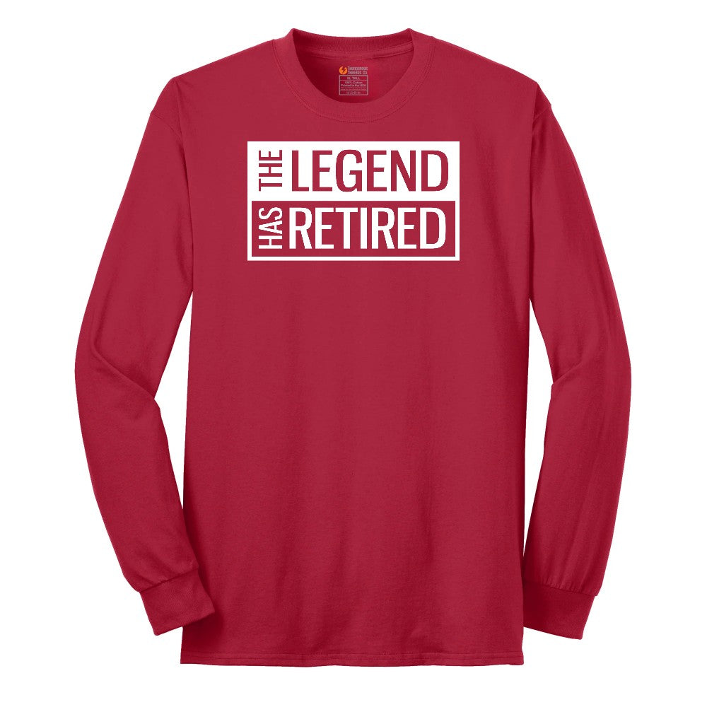 The Legend Has Retired Square Version Long Sleeve Tee - Red