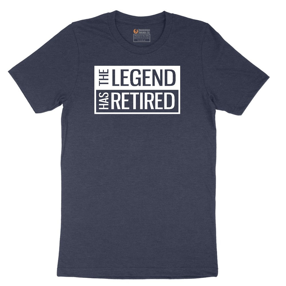 The Legend Has Retired Square Version Short Sleeve Tee - Heather Navy