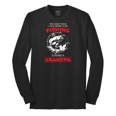 The Only Thing I Love More Than Fishing is Being a Grandpa Long Sleeve Tee - Jet Black