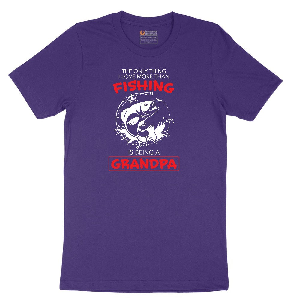 The Only Thing I Love More Than Fishing is Being a Grandpa Short Sleeve Tee - Team Purple