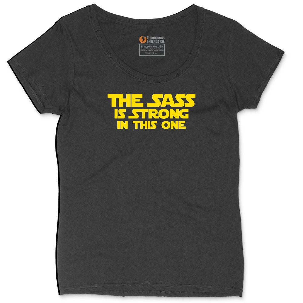 The Sass is Strong in This One Ladies Curvy Tee - Black
