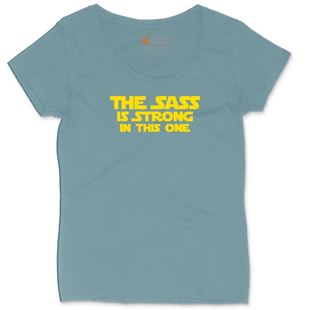 The Sass is Strong in This One Ladies Curvy Tee - Surf Blackout