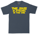 The Sass is Strong in This One tall t-shirt for men in Heather Navy