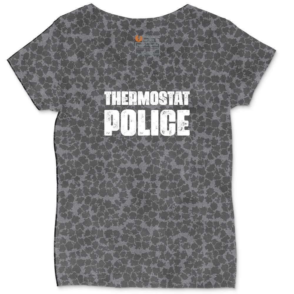 Thermostat Police Ladies Curvy Tee - Black Leopard