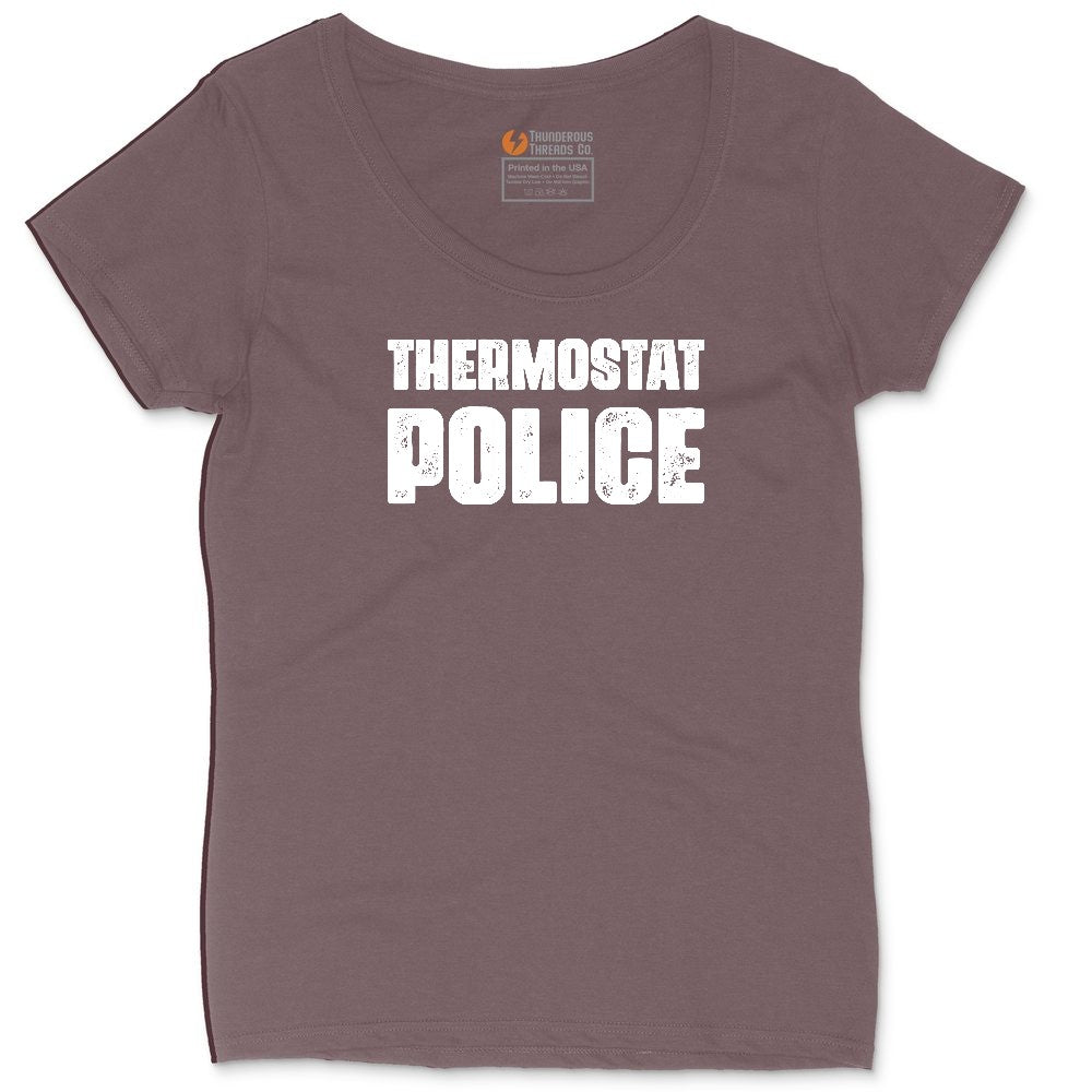 Thermostat Police Ladies Curvy Tee - Sangria Blackout
