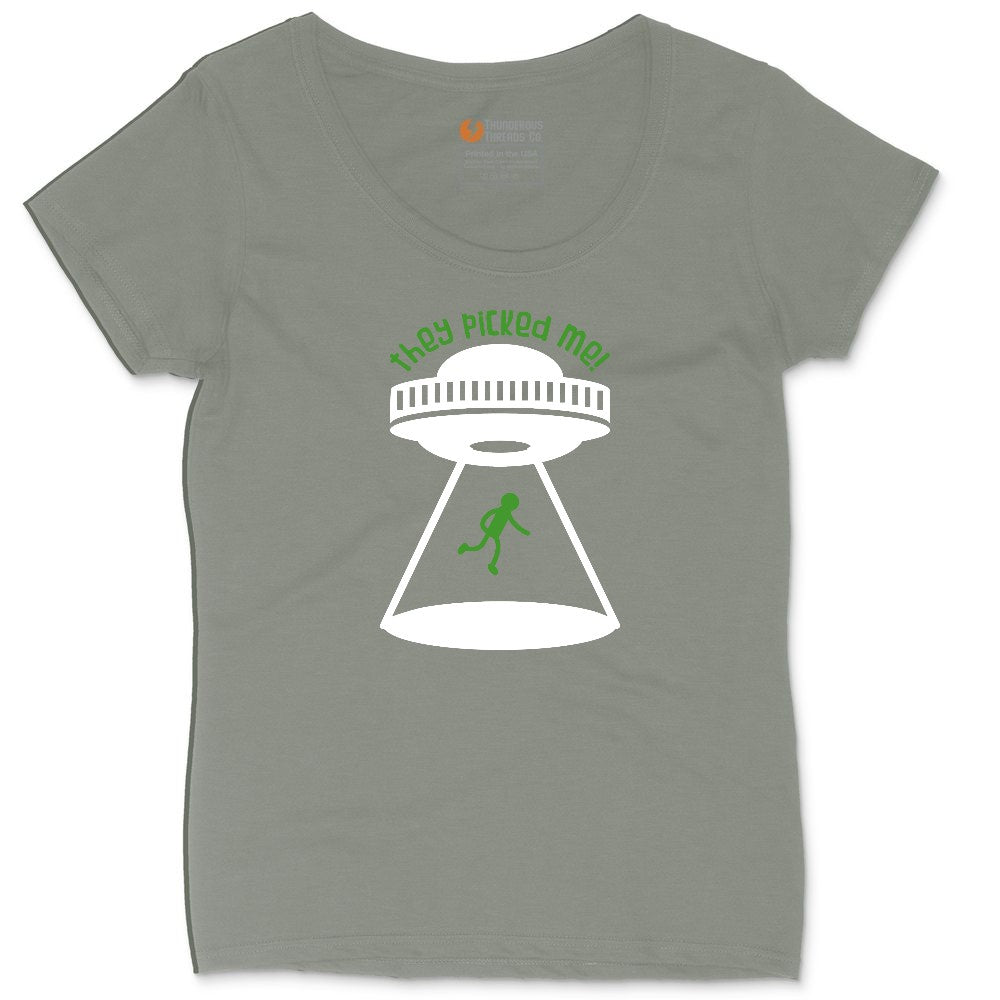 They Picked Me Ladies Curvy Tee - Bamboo Blackout