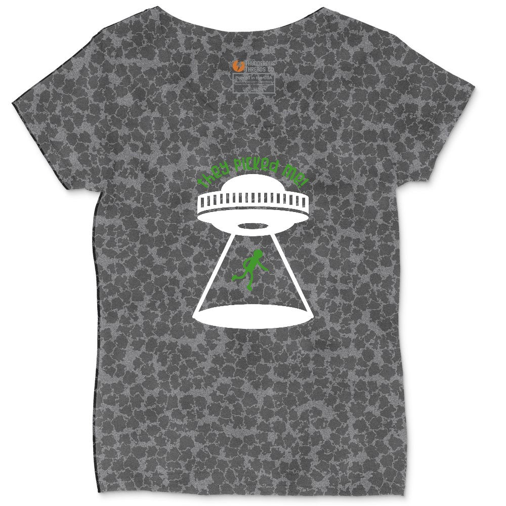 They Picked Me Ladies Curvy Tee - Black Leopard