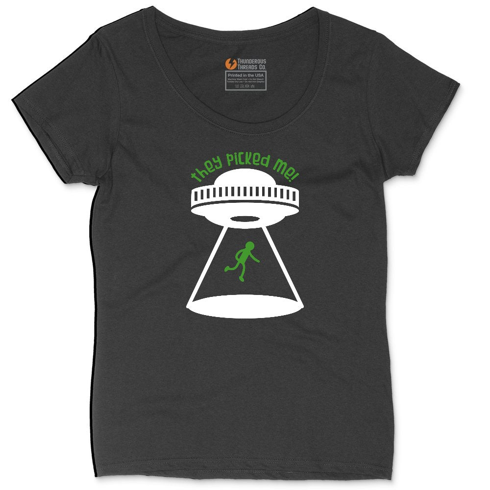 They Picked Me Ladies Curvy Tee - Black