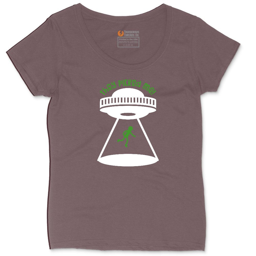 They Picked Me Ladies Curvy Tee - Sangria Blackout