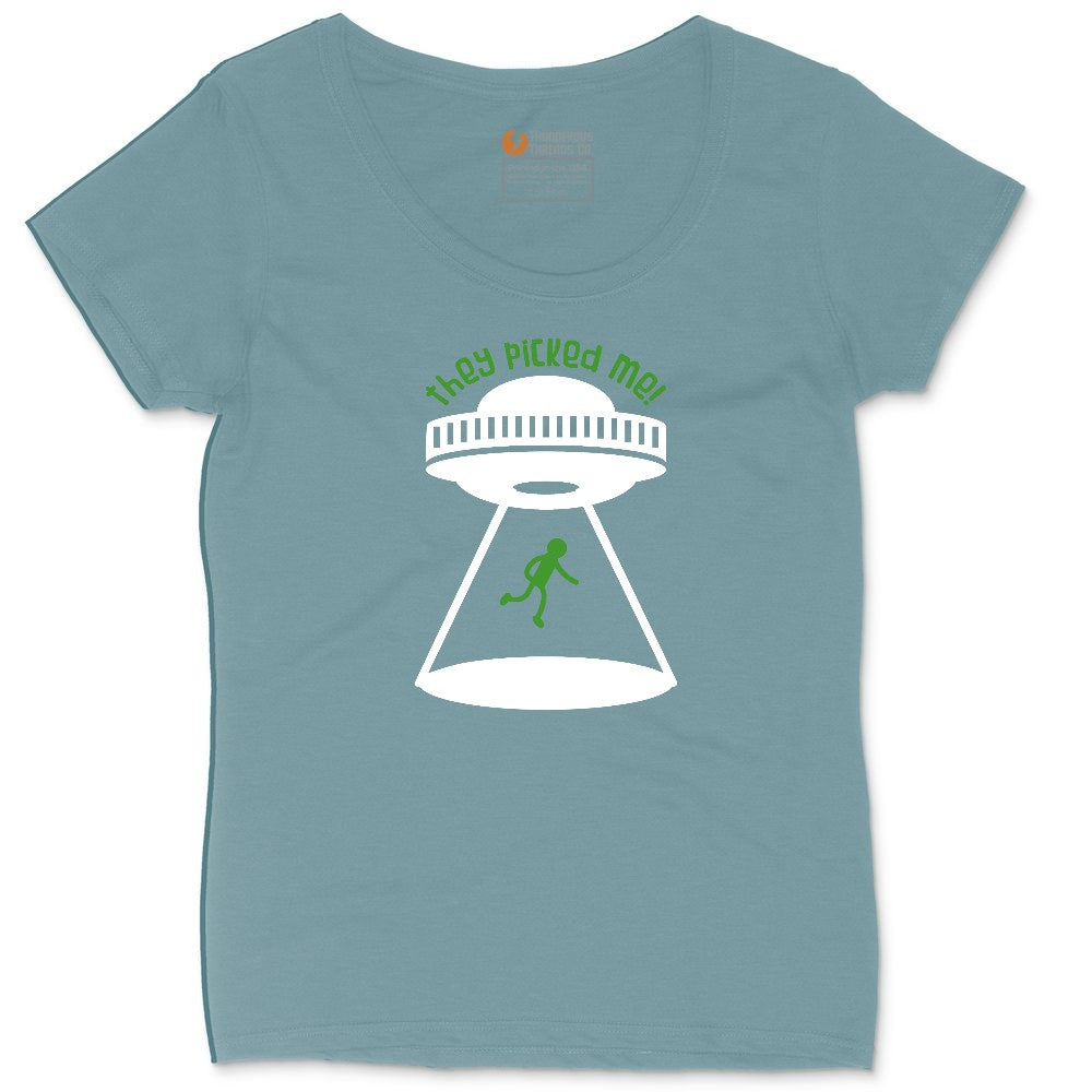 They Picked Me Ladies Curvy Tee - Surf Blackout