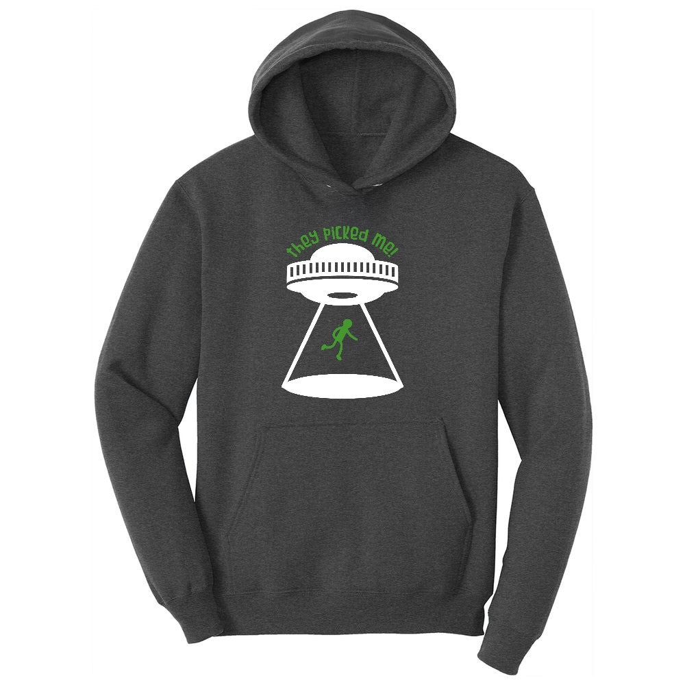 They Picked Me Ladies Hoodie - Dark Heather Grey