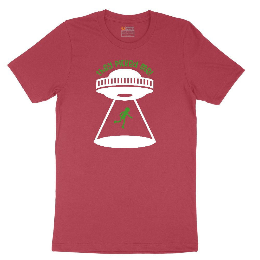 They Picked Me Ladies Short Sleeve Tee - Vintage Red