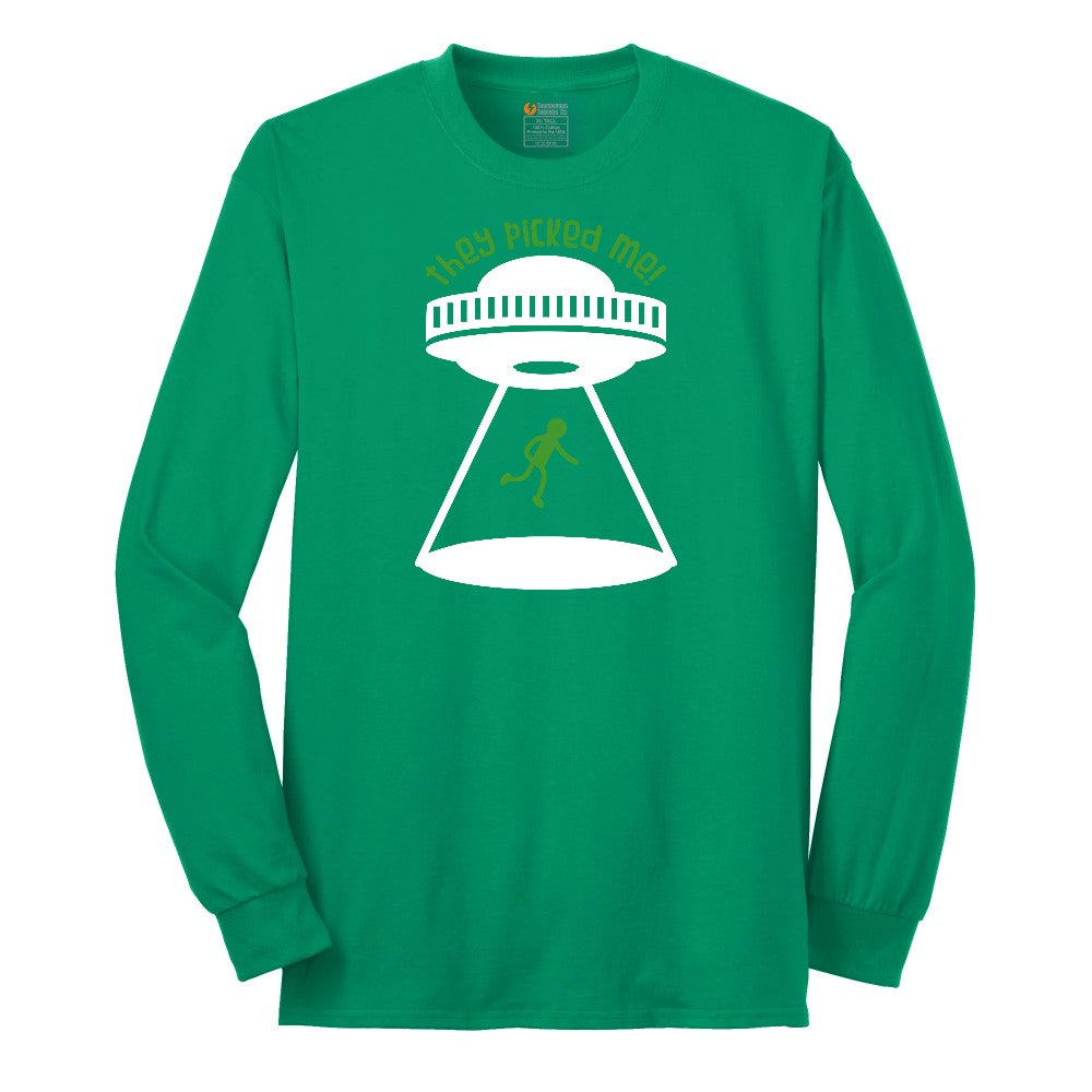 They Picked Me Long Sleeve Tee - Kelly Green