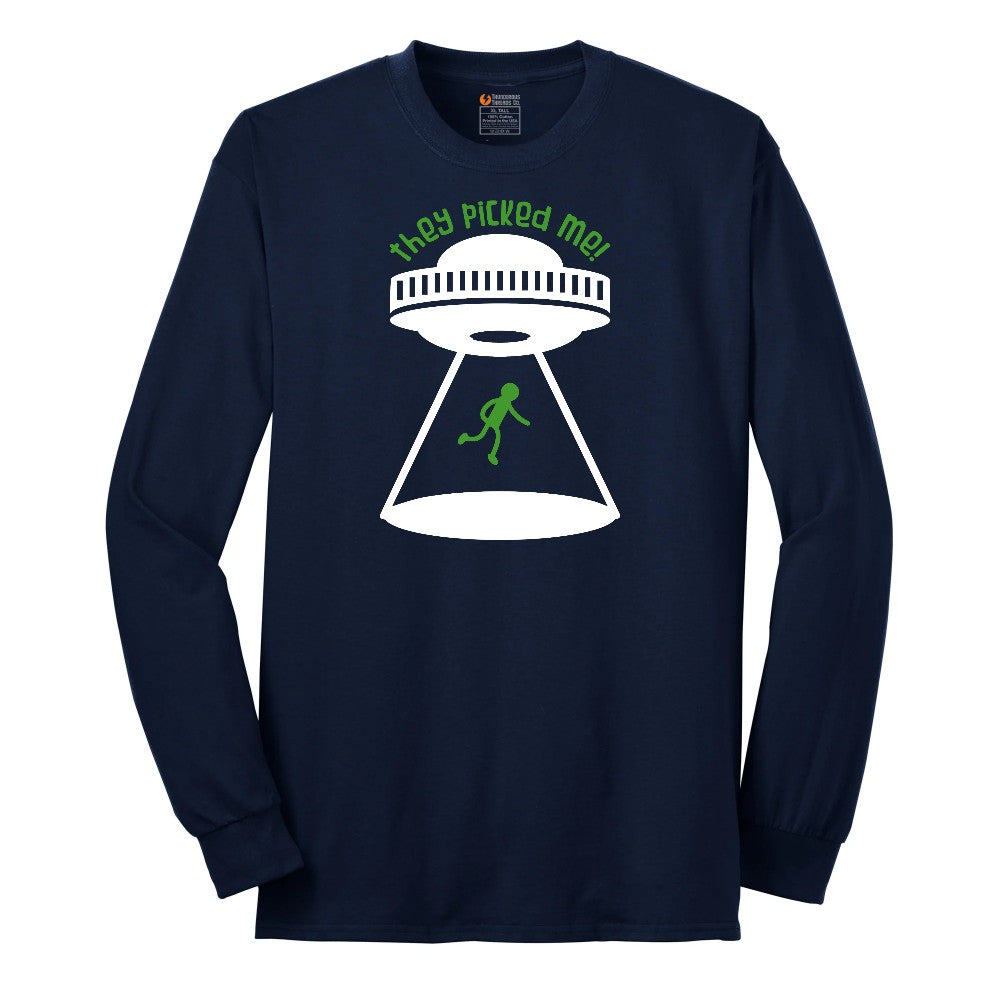 They Picked Me Long Sleeve Tee - Navy