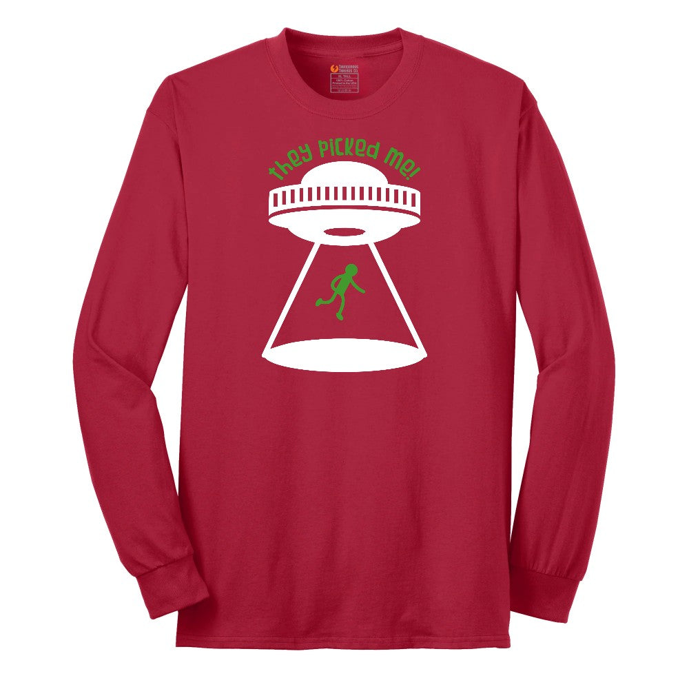 They Picked Me Long Sleeve Tee - Red