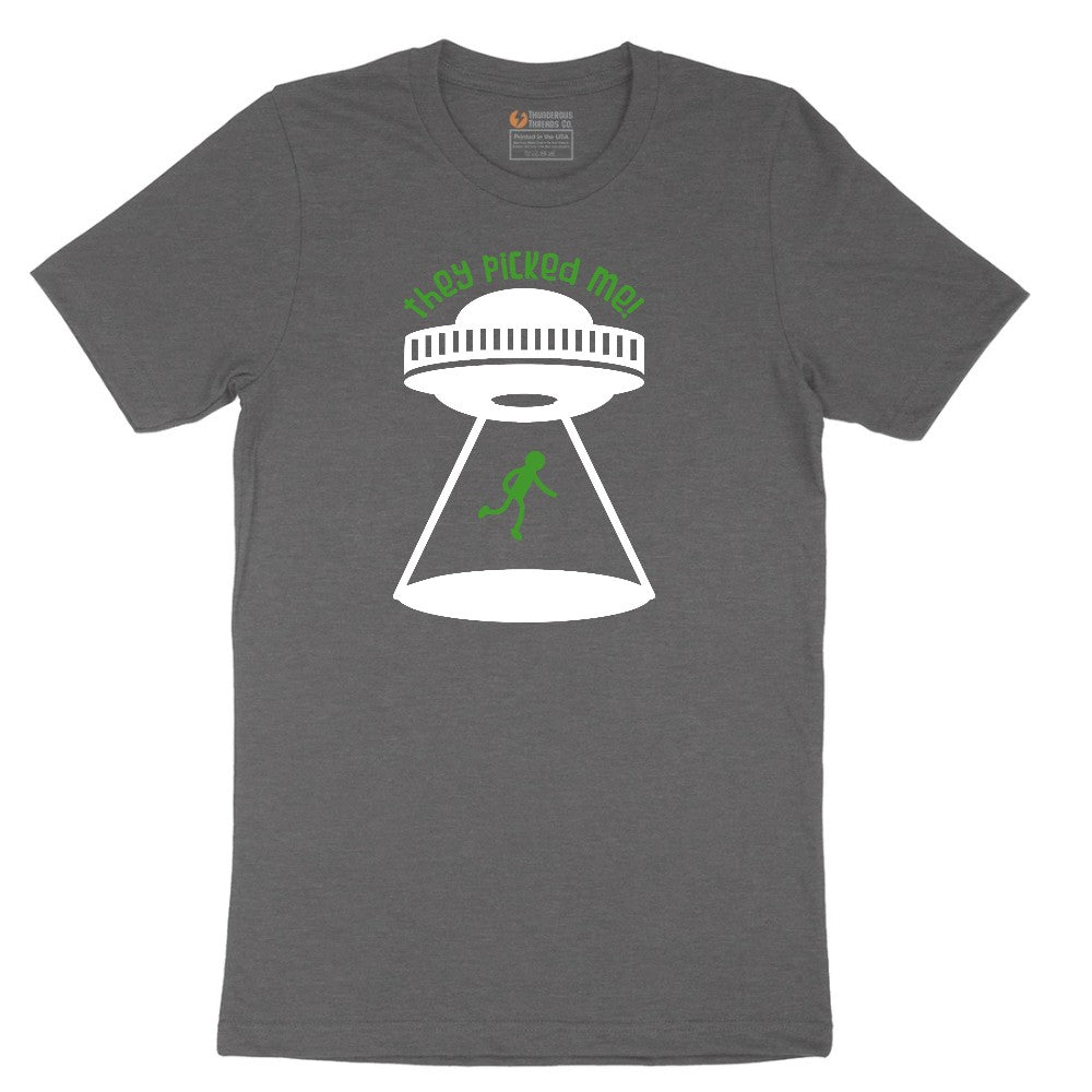 They Picked Me Short Sleeve Tee - Dark Heather Grey