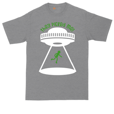 They Picked Me tall t-shirt for men in Jet Black