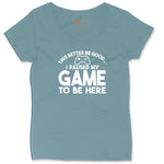 This Better Be Good I Paused My Game to Be Here - Mens & Ladies T-Shirt Ladies Curvy Tee - Surf Blackout