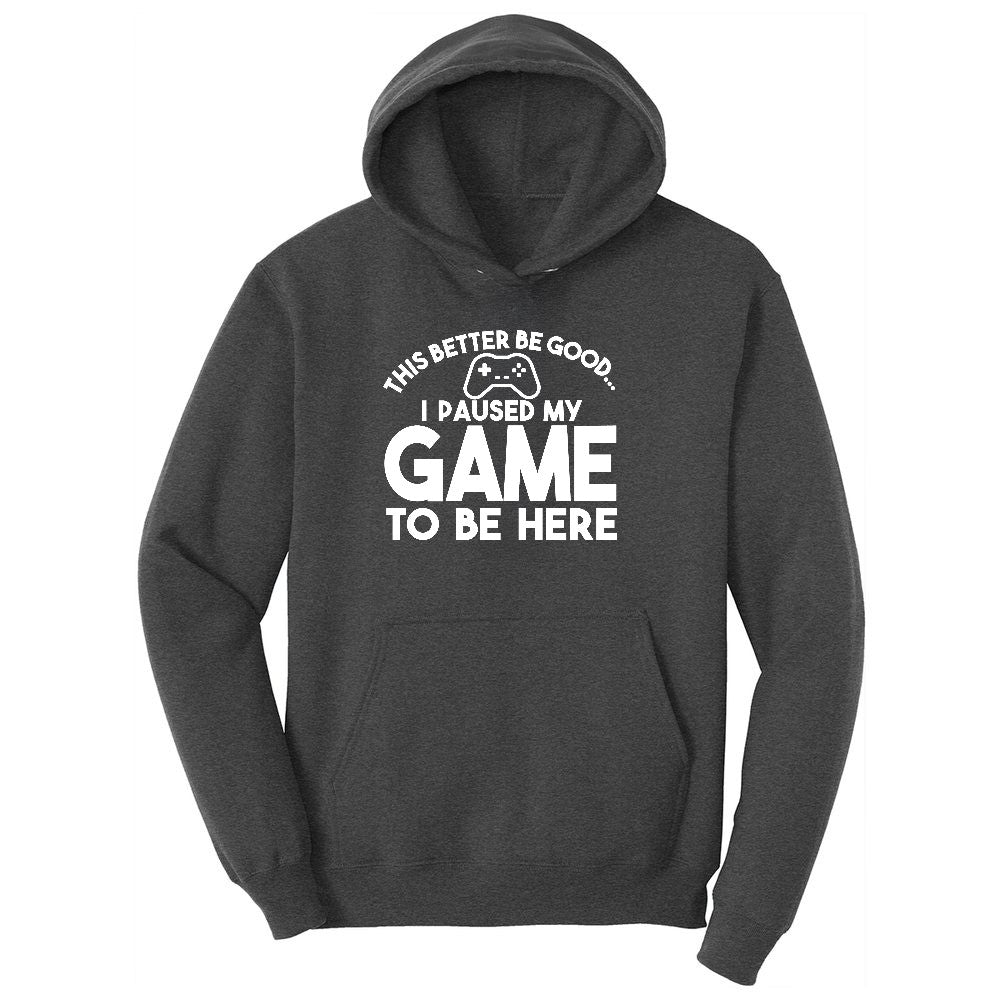 This Better Be Good I Paused My Game to Be Here - Mens & Ladies T-Shirt Ladies Hoodie - Dark Heather Grey