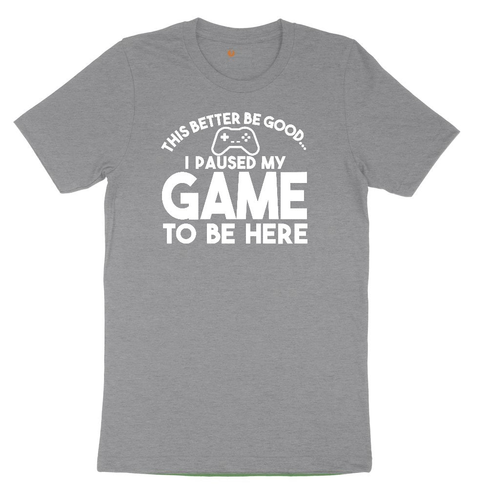 This Better Be Good I Paused My Game to Be Here - Mens & Ladies T-Shirt Youth Short Sleeve Tee - Athletic Heather