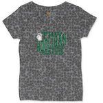 This Hooligan Needs a Beer Ladies Curvy Tee - Black Leopard