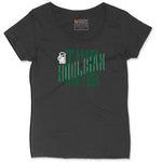 This Hooligan Needs a Beer Ladies Curvy Tee - Black