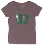 This Hooligan Needs a Beer Ladies Curvy Tee - Sangria Blackout