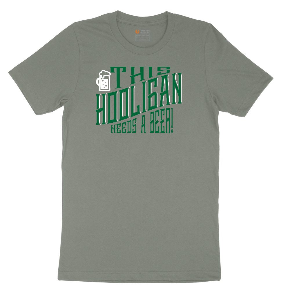 This Hooligan Needs a Beer Ladies Short Sleeve Tee - Bamboo Blackout