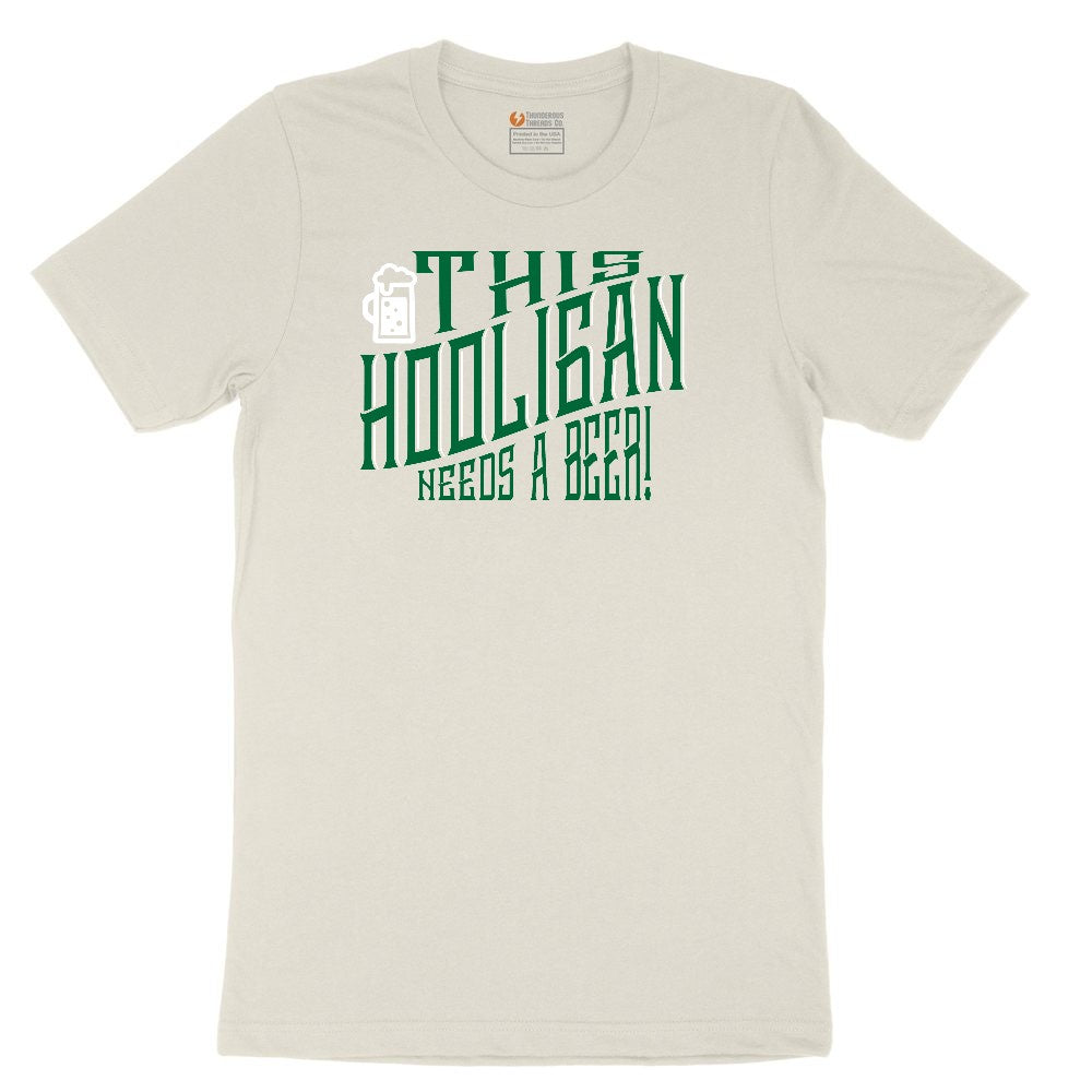 This Hooligan Needs a Beer Ladies Short Sleeve Tee - Natural Heather