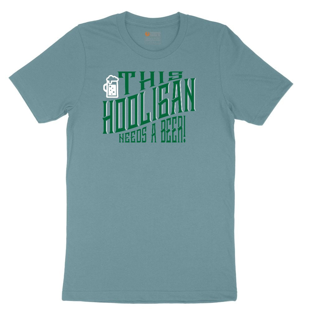 This Hooligan Needs a Beer Ladies Short Sleeve Tee - Surf Blackout