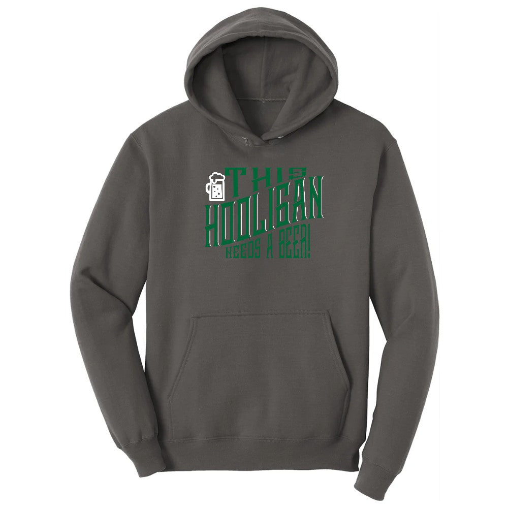 This Hooligan Needs a Beer Hoodie - Charcoal