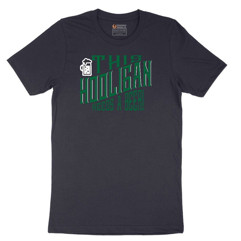 This Hooligan Needs a Beer Short Sleeve Tee - Deep Navy