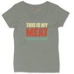This is My Meat Smoking Shirt Ladies Curvy Tee - Bamboo Blackout
