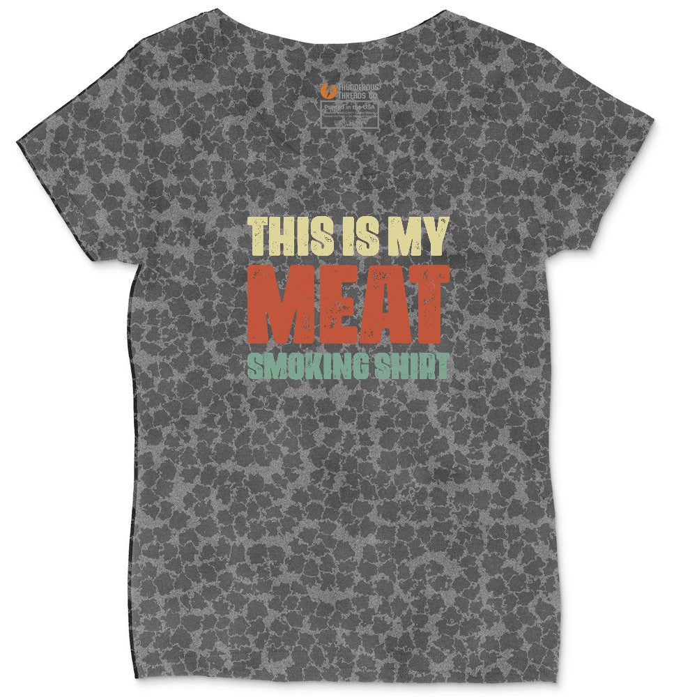 This is My Meat Smoking Shirt Ladies Curvy Tee - Black Leopard